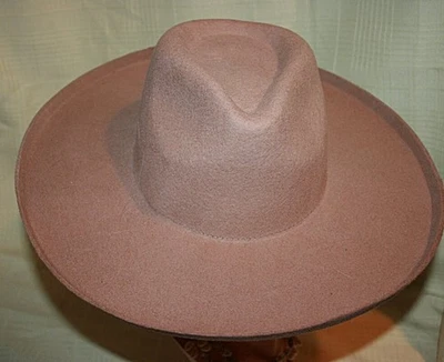 Olive & Pique Tan Wool Wide Brim Western Hat - Image 1 of 4