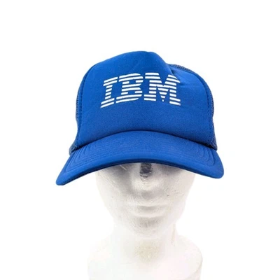 IBM Computadora Personal Azul y Blanco Snapback Malla Nylon Camionero Sombrero Gorra Speedway  Foto 1 de 4