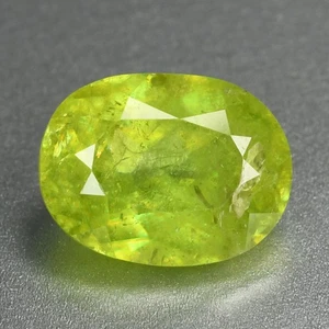 2.76 Ct AAA Oval Cut 9.4 x 7.2 MM 100% Natural Green Pakistan Sphene Titanite - Picture 1 of 5