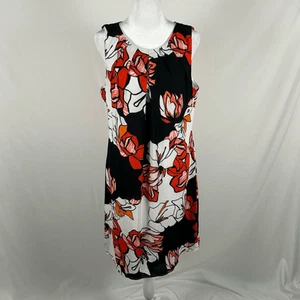 Worthington Women Multicolor Red Black White Dress Size 12 ** - Picture 1 of 6
