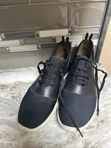 BALLY Mens Logo Avro Leather/ Neoprene Lace Up Trainer Sneakers Black US 8 ITALY - Picture 1 of 11