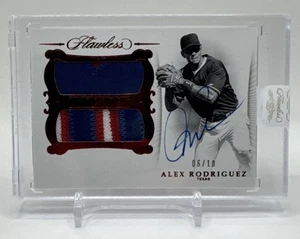 2018 Flawless Alex Rodriguez Auto /10 Game Used Dual Patch Rangers Sealed - Picture 1 of 2