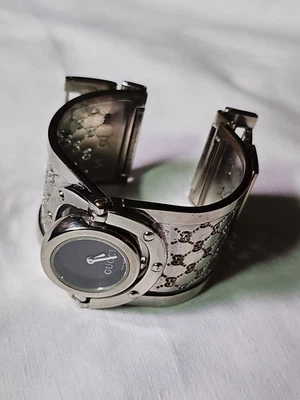 GUCCI Reloj Brazalete Cuarzo Esfera Bronce Giro 112 Acero Inoxidable Dama 23mm Talla 7" Foto 1 de 4