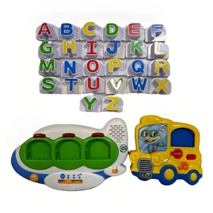 LeapFrog Scout Fridge Magnetic Word Builder RARE Jet Airplane Bus & Letters Lot - Picture 1 of 4