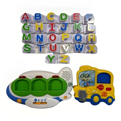 Leap Frog Scout Fridge Magnetic Word Builder RARE Jet Airplane Bus & Letters Lot - Image 1 of 4