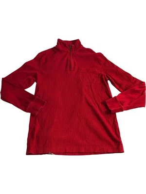RED 100% Cotton Pullover Men's Small Long Sleeve Ribbed Knit Jumper - Image 1 of 2