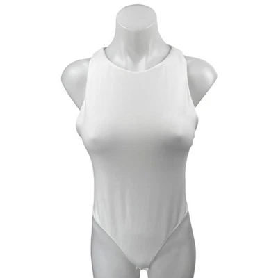 Camiseta sin mangas blanca de mujer Zara sin mangas cuello alto cami camisola body talla L Foto 1 de 4