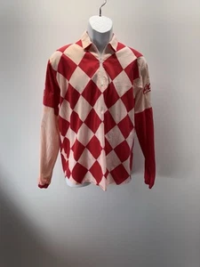 Vintage Coca-Cola Horse Racing 100% Cotton Shirt 1/4 Zip Men’s Small Color Bled - Picture 1 of 10