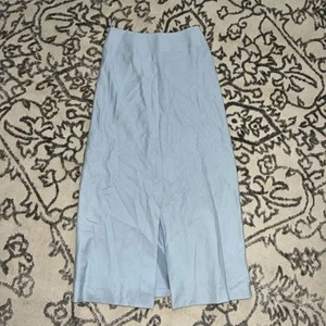 BANANA REPUBLIC Linen Maxi Skirt Womens Size 0 Easter Light Blue - Picture 1 of 8