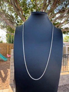 "Collar de cadena de cuerda retorcida de 24"" de plata de ley 925 Italia 11,8 g Langosta Estate" - Imagen 1 de 5
