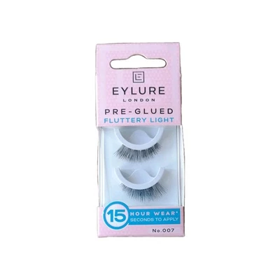Eylure Fluttery Light Pre Glued Black False Lashes 007 Easy to Apply ~Free P&P  - Image 1 of 2