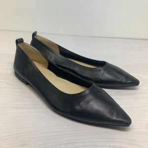 Everlane The 40 Hour flache Damen-Slipper 10 schwarz Leder spitz zulaufend Karriere - Bild 1 von 10