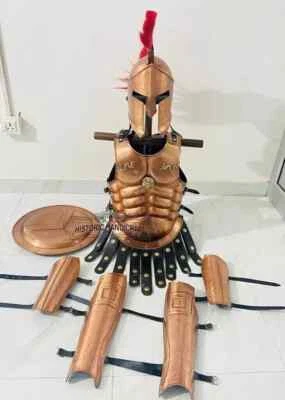 Casco Spartan 300 con armadura muscular chaqueta pierna + protector de brazo escudo disfraz Foto 1 de 4