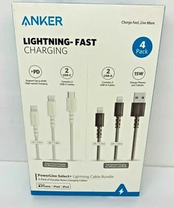 Anker PowerLine Select+ B8012J11 2 USB-C & 2 USB-A Charging Cables - Picture 1 of 7