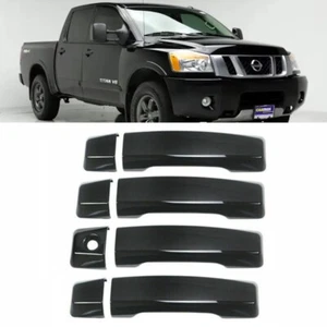 Para Nissan Titan 2004-2020 4 piezas cubiertas de manija de puerta negras superposición con llave inteligente - Imagen 1 de 3