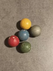 Lot De 5 Billes En Terre Cuite - Foto 1 di 6