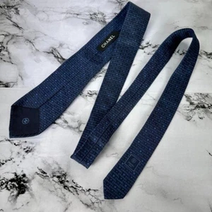 New CHANEL Blue Heart Logo Silk Tie 2024 Current Tag Luxury Designer Men 9813AK - Picture 1 of 10