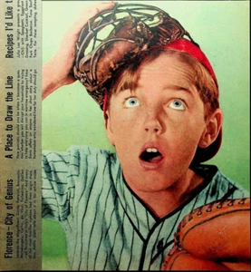 Family Circle August 4 1944 Child Baseball Catcher Cover Art  Florence Italy - Picture 1 of 3