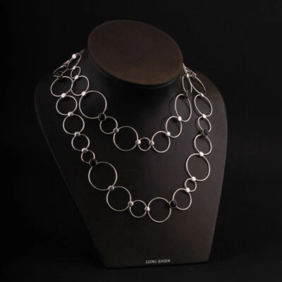 Collar de ley GEORG JENSEN con ágata negra # 466. Regitze Overgaard. NUEVO. Foto 1 de 4
