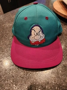Disney Snow White Dwarf Grumpy Hat Snapback Used - Picture 1 of 7