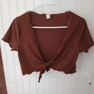 Shein Cropped Brown Cardigan Sweater size 11-12y (bin P) - Picture 1 of 10