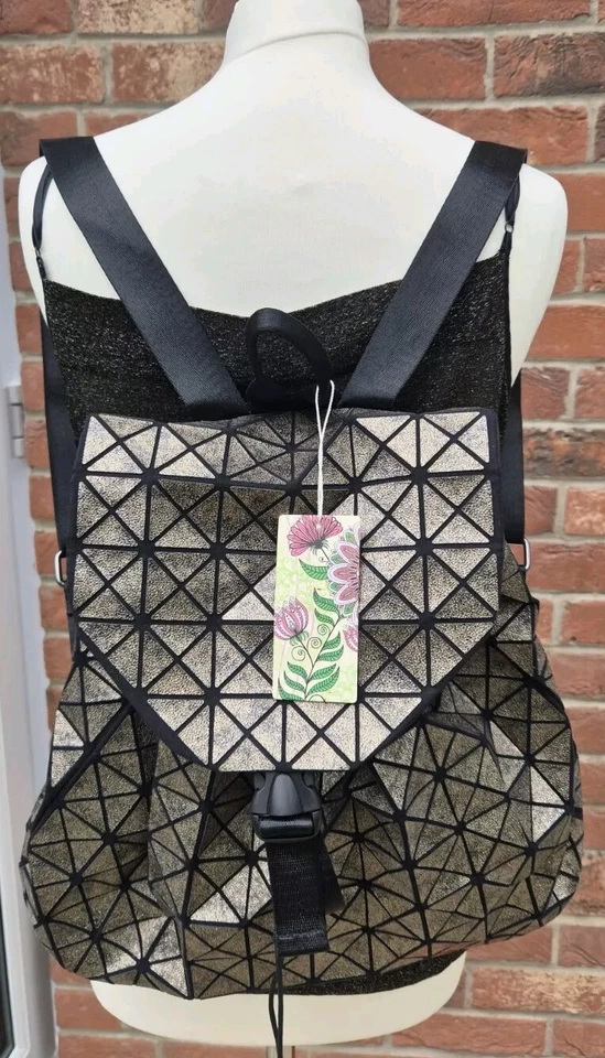 Geometric Gold/Black Backpack/Rucksack  - Image 1 of 4