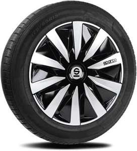 Sparco Spc1591Bksv Set Copricerchi 4 Pezzi Lazio 15 Pollici Nero/Argento, 9734 - Foto 1 di 2