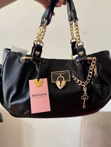 NEW! NWT JUICY COUTURE Rolling On Satchel Faux Leather Bag in Black Liquorice - Picture 1 of 5