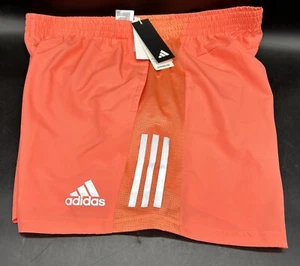 adidas Own The Run Mens Running Shorts Coral Breathable Reflective Zip Pockets - Picture 1 of 13