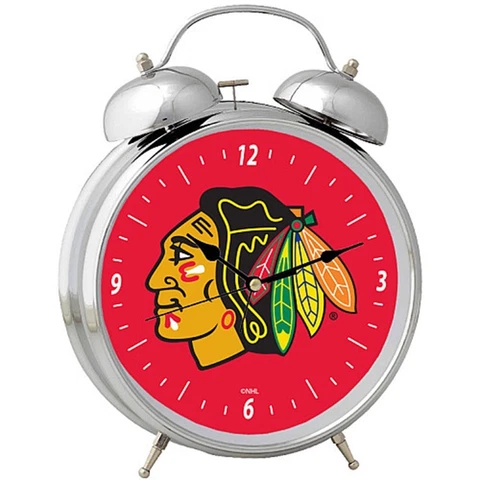 CHICAGO BLACKHAWKS Clock 2 Bell Alarm Retro Style New in Package NHL Kane Toews Cover