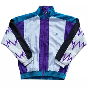 Vintage 90S Puma Tennis Tracktop Sports Jacket Size 4 Fits a Comfortable L - Picture 1 of 13