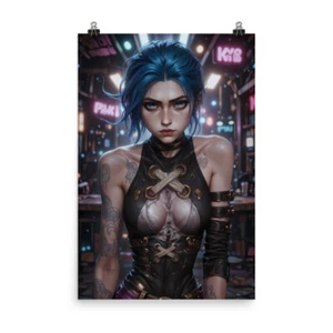 Jinx Arcane Wall Art Poster Print High Quality Neon Decor Multi Size - Picture 1 of 5
