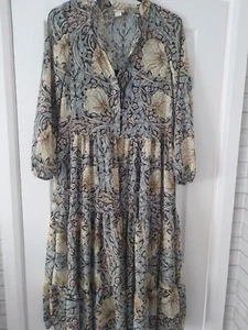 H&M &William Morris Tiered Maxi Dress Size EU 36 Uk 8 Floral bloggers fave - Picture 1 of 3