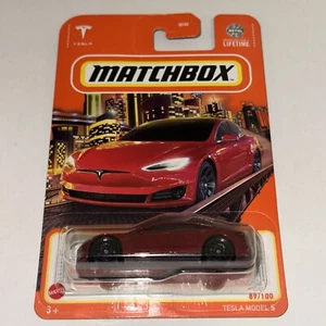 Matchbox 2024 MBX Team Tesla #89/100 Red Tesla 1:64 Diecast Model S Mainline Car - Picture 1 of 2