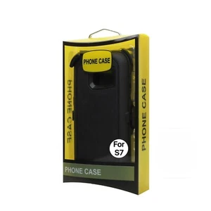 For Samsung Galaxy S7 Case Cover with Screen w(Belt Clip Fits defender) Black - Picture 1 of 6