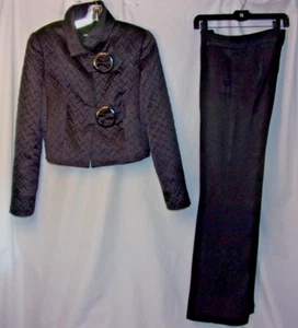 Giorgio Armani Wouman's Outfit/Suit Jacket/Pants Black Jacket 42 Pants 36 VGC - Picture 1 of 4