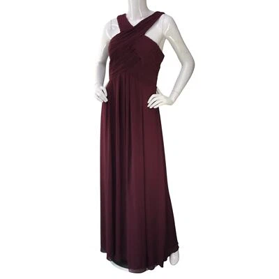 Vestido Levkoff Mujer Talla 8 Imperio Cuello en V Gasa Hasta el Suelo Dama de honor Rojo Foto 1 de 4