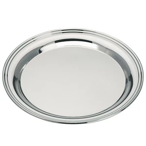 rundes glänzendes versilbertes Tablett Ø 25 cm - Bild 1 von 1