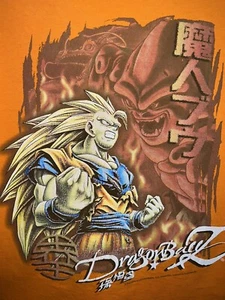 VTG 2002 Dragon Ball Z Tshirt Tee - Goku Super Saiyan - Orange - Sz M/L - Picture 1 of 6