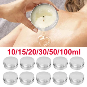 50/100pcs Durable Silver Aluminum Cosmetic Pot Lip Balm Jar Containers Empty Tin - Picture 1 of 17