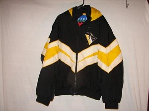 Fans Gear Hockey Pittsburgh  Penguins Warm Lined Coat With Hood  Size Large  - Imagen 1 de 6