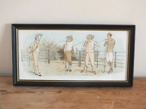 Ancienne petite gravure encadrée de Randolph Caldecott - les faucheurs - Imagen 1 de 4