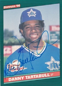 DANNY TARTABULL SEATTLE MARINERS SIGNED CARD PHILLIES YANKEES WHITE SOX ROYALS - Picture 1 of 1