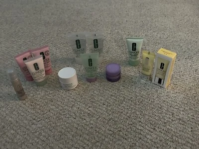 Lot of 12 Clinique mini samples skin care soap gel jelly mask moisturizer smart - Image 1 of 4