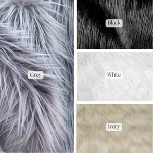Fluffy Shaggy Faux Fur Fabric – 60” Wide by the Yard for Home & Fashion - Picture 1 of 61