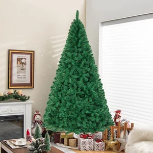 8Ft Artificial PVC Christmas Tree W/Stand Holiday Season Indoor Outdoor Green - Picture 1 of 10