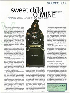 Marshall 2555SL Slash Signature Guitar Amp 1996 soundcheck review article - Picture 1 of 3