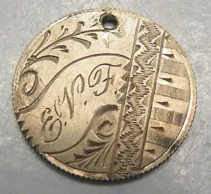 LOVE TOKEN on 1889 Seated Liberty Dime - Initials EVF - Picture 1 of 2