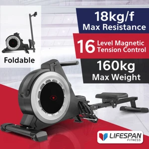 Genuine Lifespan Fitness Rowing Machine #Exercise Rower 16 Level Tension - Picture 1 of 8