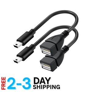 2 Pack Mini USB OTG Cable Black 5 Pin Adapter Digital Camera Connection - Picture 1 of 8